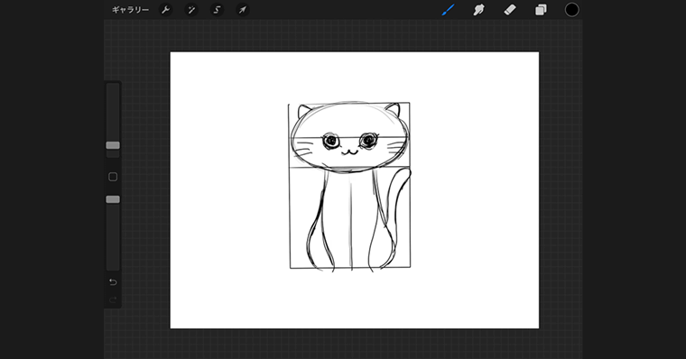iPadでリアルタイプ / ラフ作成手順6　猫の顔