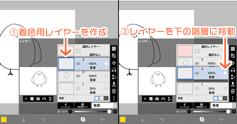 レイヤーの移動方法