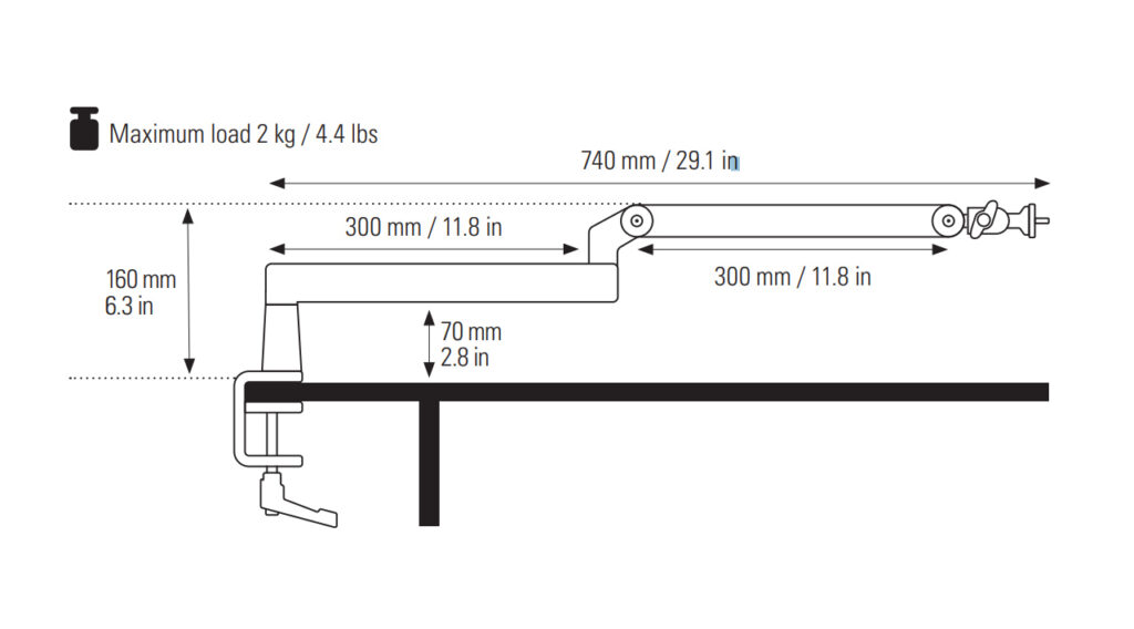 Elgato Wave Mic Arm LP サイズ