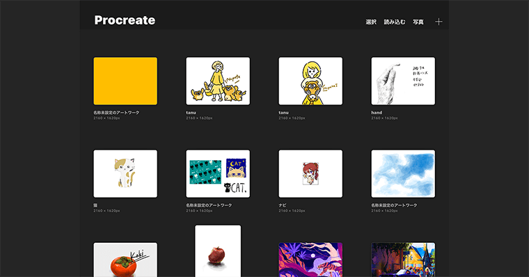 Procreate起動画面