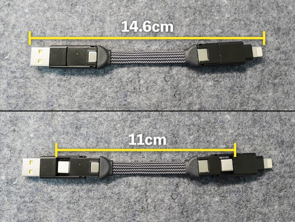 インチャージ X 6in1ケーブル長さ