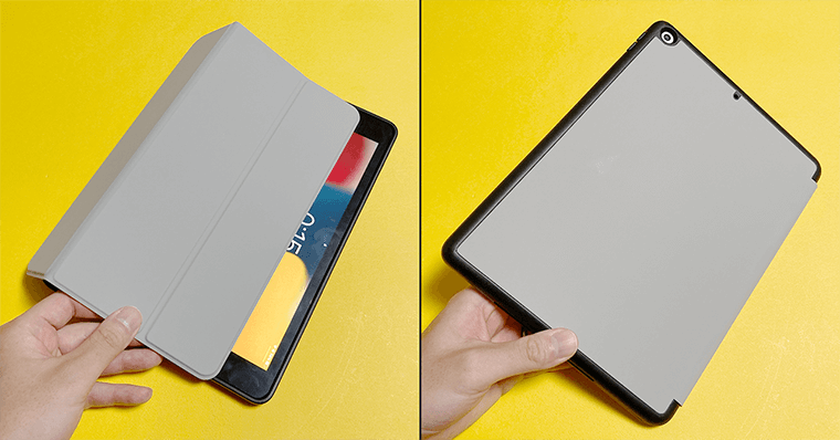iPad第9世代おすすめケース 02:ESR ペン収納付き 表面・裏面
